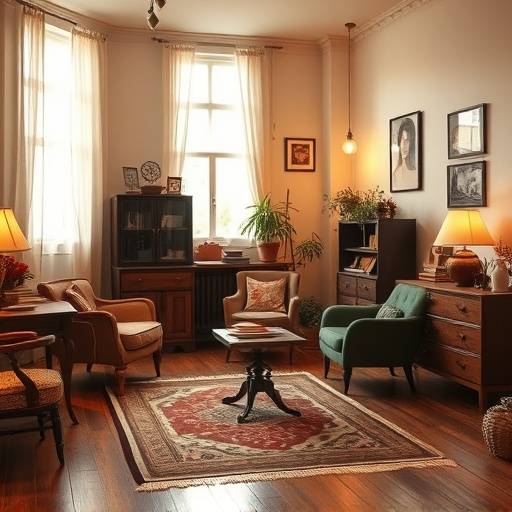 Cozy studio with vintage furniture