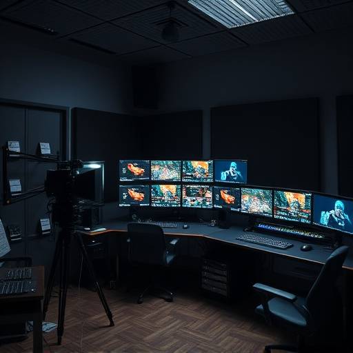 Post-production editing suite setup