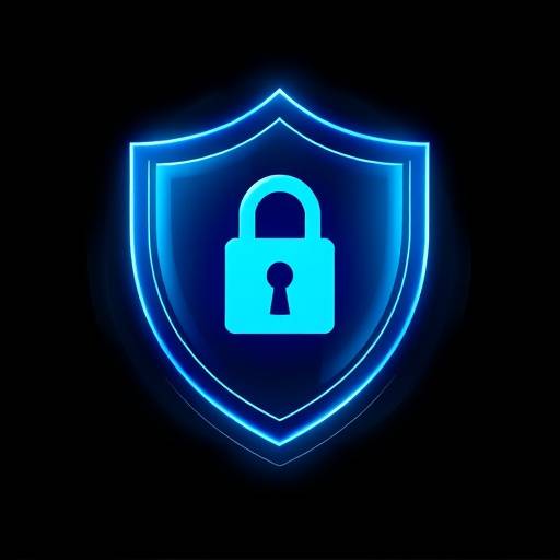 Privacy icon, depicting a shield with a lock inside, symbolizing data protection and security.